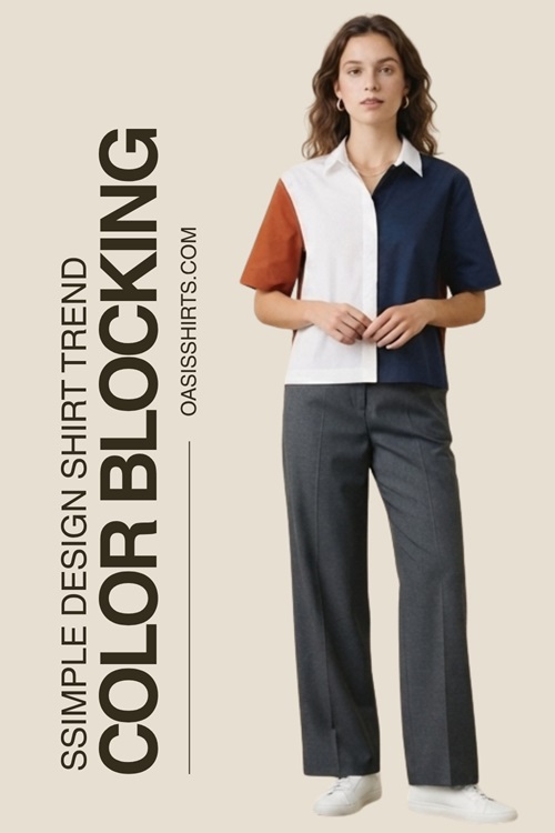 Color-blocked shirt designs balanced Color-blocked shirt designs balanced
