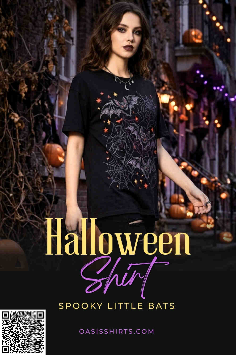 Bat graphic Halloween tee Bat graphic Halloween tee